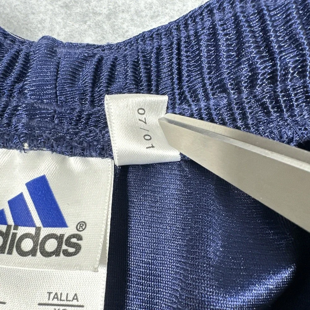 Vintage Y2K Adidas Basketball Shorts Men's XL Blue Dazzle Shiny Silky Satin NWT